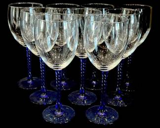 Crystal Goblets w Blue Stems 