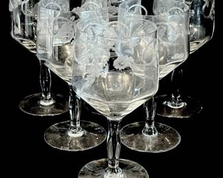 Tiffin Etched Wine Glasses 