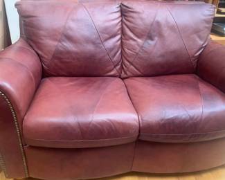 Soft Line Leather Loveseat Made in Italy
