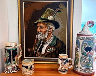 German Beer Steins Needlepoint Art More