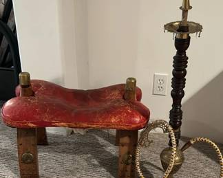Hookah And Leather Camel Saddle Seat