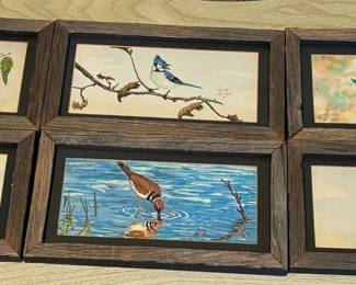 Dick Miller Bird Art In Rustic Frames