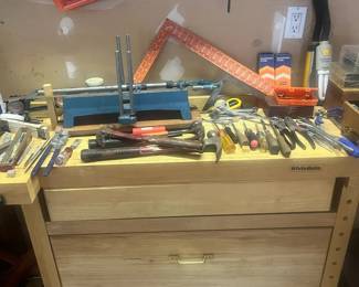 White Gate Work Bench And Tools