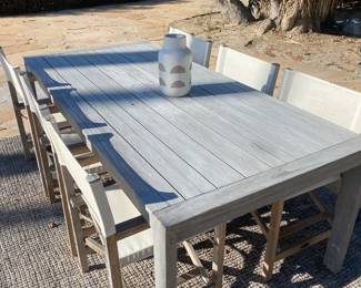 6xSeaTeak chairs and outdoor table. Retail $3000 asking $800 or best offer for the seven piece set.