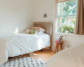 Pottery barn kids twin bed frames and practically new mattresses. These were purchased a year ago for use in the client’s second home so very little use.
$150 per bed includes bedframe, boxspring, mattress, mattress, topper, pillows, and pottery barn kids bedding