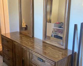 Solid Dresser and Two Mirrors