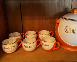 Tom And Jerry Punch Bowl And Cups