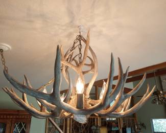 Elk and white tail crafted chandelier