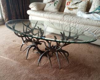 Handcrafted antler coffee table