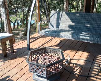 Fire pit and swing