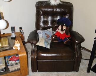 Fivel Mouse, and leather recliner chair