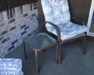 Patio chair and small side table