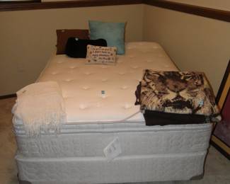 Pillow top mattress and box spring set, frame included