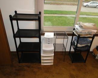 Storage containers and shelving too