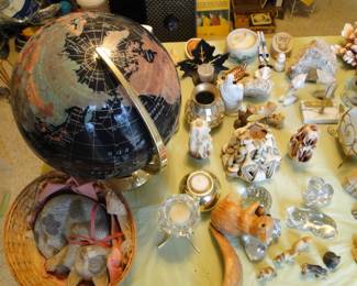 Beautiful globe and lots of colorful small pieces for decorating