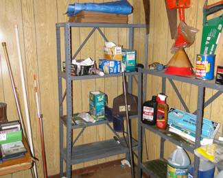 Metal shelving is also for sale