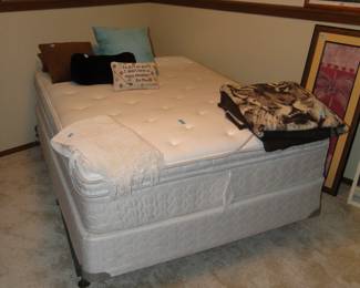 Full mattress and box spring and frame set