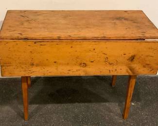 Antique Early American Wood Drop Leaf Farmhouse Style Table