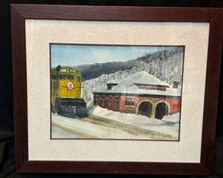 Erie Lackawanna Railway Watercolor Signed Sumner