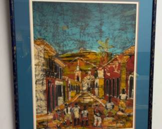 Framed Batik painting
