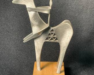 Signed Horse  Rider Sculpture
