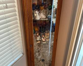 corner cabinet shelving glass front display case