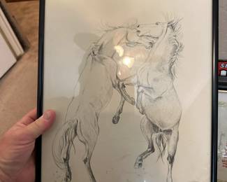 horse etching