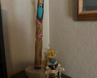 wood carved kachina totem