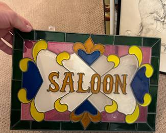 saloon leaded glass window panel ar t