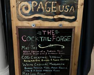 bar sign cocktail menu