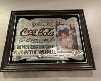 coca cola mirror advertising picture sign