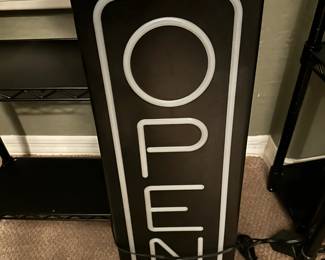open neon light sign