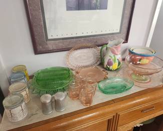 Pink and green glassware!