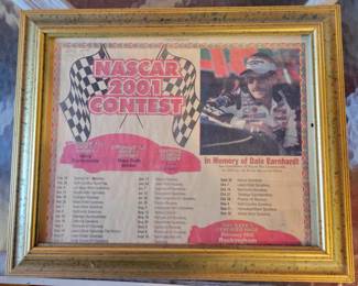 2001 framed Nascar newspaper clipping