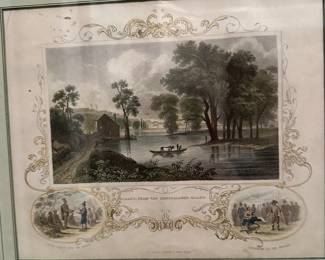 Antique print. Albany from Van Unsselaens island ( Van Rensselaer )