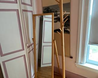 Mirror and coat rack
