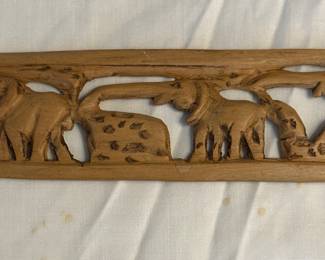 Carved African wood panel