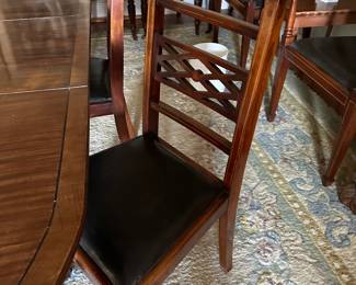 Set of 6 dining chairs with leather seats 
