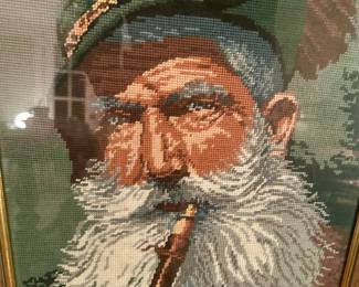 Vintage embroidered wall art
