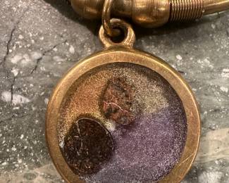 Vintage Artisan Dichroic Glass Pendant Necklace