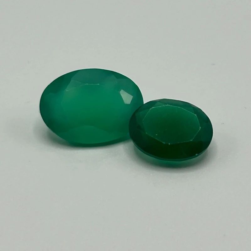 8.16 Carat Emerald; Oval Faceted Cut - Set of 2 Loose Stones