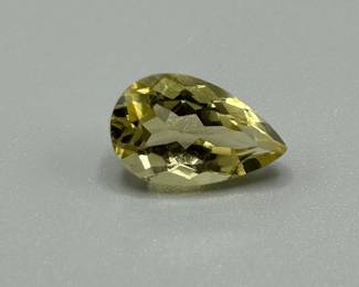 4.30 Carat Lemon Yellow Quartz; Pear Faceted Shape