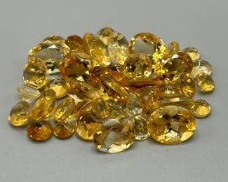 30.50 Carat Citrine; Oval Faceted Cut - Various Color & Size Assorted Lot of Loose Stones