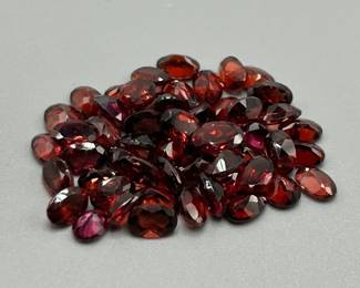 30 Carat Garnet; Oval Faceted Cut - Various Color & Size Assorted Lot of Loose Stones