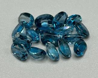 15.30 Carat London Blue Topaz; Mixed Cut - Assorted Lot of Loose Stones