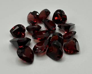 15.30 Carat Garnet; Heart Faceted Shape - Assorted Lot of Loose Stones
