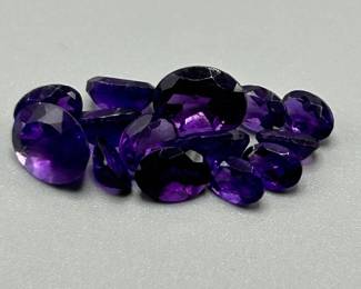 11.30 Carat Amethyst; Oval Faceted Cut - Assorted Lot of Loose Stones