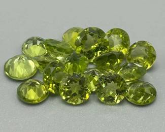 16.56 Carat Peridot; Round Faceted Cut - Assorted Lot of Loose Stones