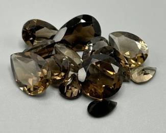 33.90 Carat Smoky Quartz; Mixed Cut - Various Color, Size & Shape Assorted Lot of Loose Stones