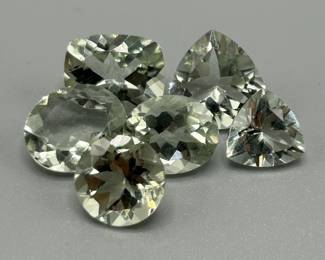 2.14 Carat Prasiolite Light Green Quartz; Mixed Cut - Various Size & Shape Assorted Lot of 6 Loose Stones